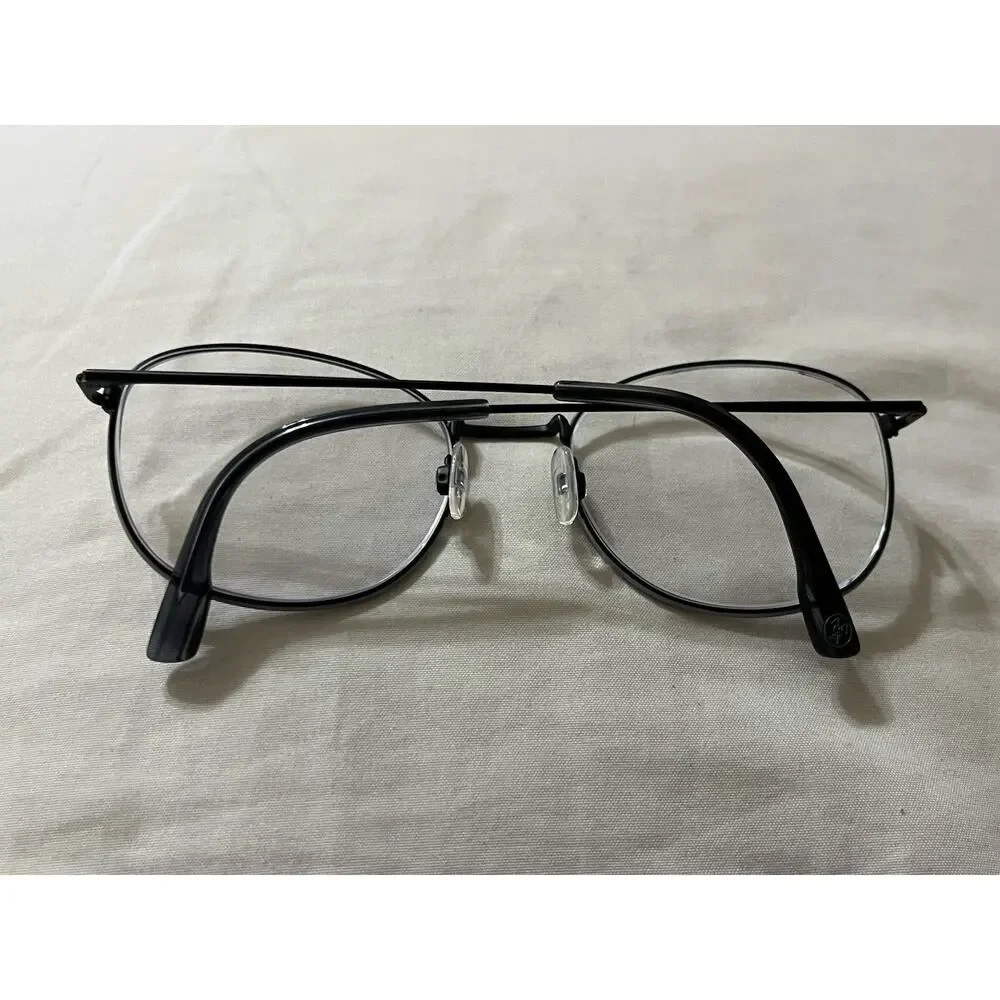 McAllister Eyeglasses Frames Black White Rim MC4500 54-19-140 Designer Round